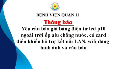 Yêu cầu báo giá bảng điện tử led p10 ngoài trời ốp alu chống nước, có card điều khiển hỗ trợ kết nối LAN, wifi đăng  hình ảnh và văn bản